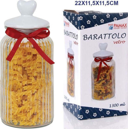 Barattolo-In-Vetro-Con-Tappo-Coperchio-In-Ceramica-Decorato-Cuore-1300-Ml