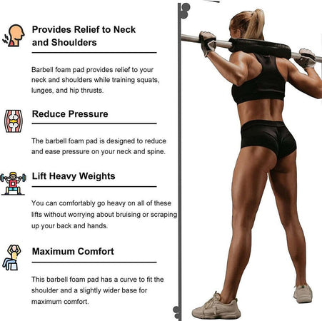 Barbell Squat Pad Cuscino Bilanciere Collo Per Sollevamento Pesi Squat 45x10 Cm Sport e tempo libero/Fitness e palestra/Potenziamento muscolare/Pesi e accessori/Barre Trade Shop italia - Napoli, Commerciovirtuoso.it