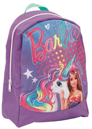 Barbie Zainetto " I Believe " Zaino per Bambine Lilla Con Fantasia Barbie E Unicorno Chiusura Zip, 1 Manico E Spallacci