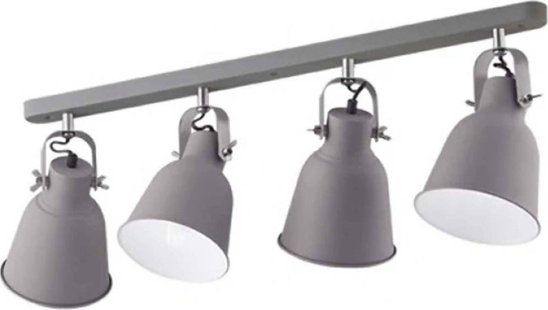 Barra Di Faretti 4 Luci Legend Grigio in Metallo Con 4 Attacchi E27 Faretti Da Soffitto 72 X22,6 X16,3 Cm Illuminazione/Illuminazione per interni/Lampadari lampade a sospensione e plafoniere/Faretti da soffitto Liquidator Italia - Nicosia, Commerciovirtuoso.it