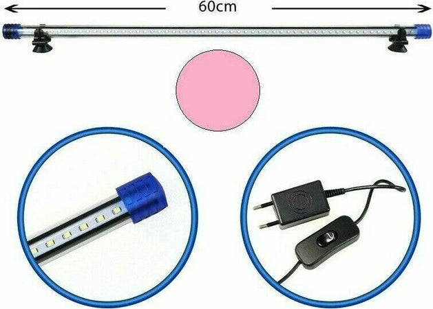 BARRA-LED-LAMPADA-NEON-PER-ACQUARIO-IMPERMEABILE-IMMERSIONE-LUCE-ROSA-60CM