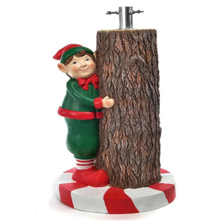 Base per albero di natale elfo in resina con supporto in metallo decorazione natalizia