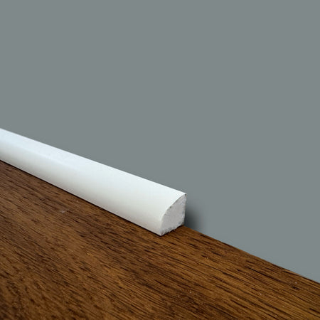 Basolino quarto di tondo in Polimeri BASICBOARD 15x15mm - BIANCO pitturabile (prezzo al metro)