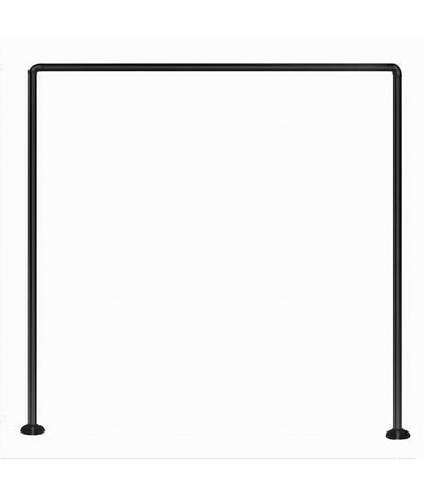 Bastone Asta Per Tenda Doccia Barra A U Tre Lati Angolare Nera 90x90x90 Cm 87234