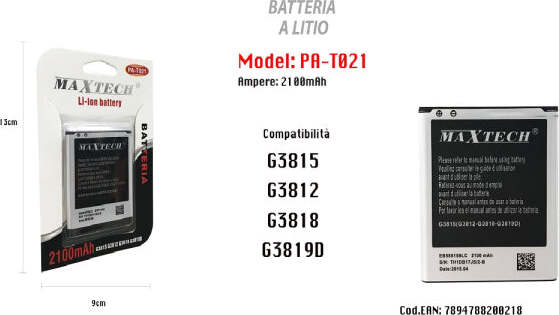Batteria-A-Litio-2100mah-Per-Samsung-Galaxy-G3815-G3812-G3818-G3819d-Maxtech-Pa-t021