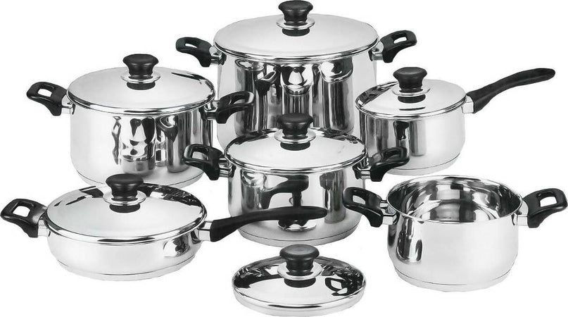 Batteria Di Pentole 12 Pezzi In Acciaio Inox 18/10 Dg Bavaria Con Coperchio Con Pomelli Termoresistenti Effetto Freddo Casa e cucina/Pentole padelle e pirofile/Pentole e padelle/Set/Set di pentole e padelle Puleo Casa - Palermo, Commerciovirtuoso.it