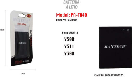 Batteria-Di-Ricambio-Compatibile-Per-Huawei-Y500-Y300-Y511-1730mah-Maxtech-Pa-t048