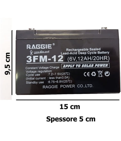 Batteria Ermetica Ricaricabile Per Gruppo Di Continuità 6v 12ah Attacco Faston