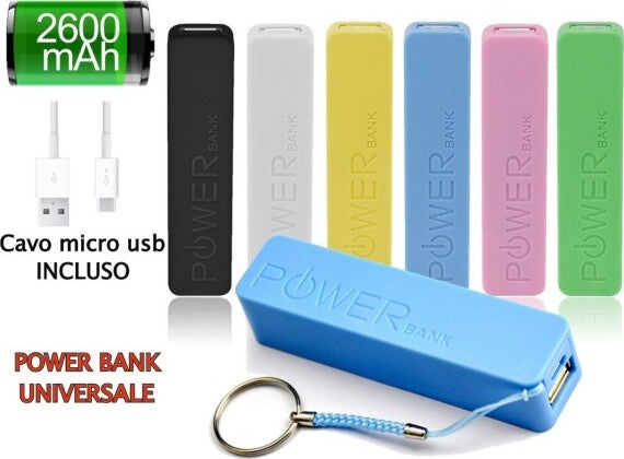 Batteria Esterna 2600 Mah Powerbank Caricatore Per Smartphone Tablet Universale Elettronica/Cellulari e accessori/Accessori/Caricabatterie/Caricabatterie portatile Trade Shop italia - Napoli, Commerciovirtuoso.it