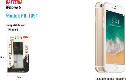 Batteria-Iphone-6-Di-Ricambio-Smartphone-Interna-Litio-Maxtech-1810mah-Pa-t051