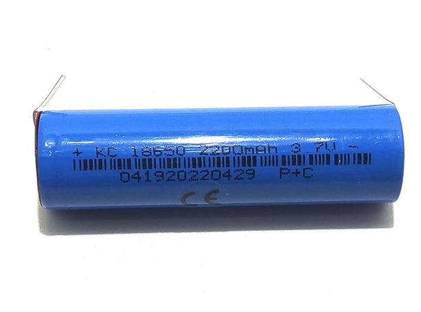 1 Batteria 18650 2200mAh Pile 3,7V Litio Ricaricabile Paglietta Linguette saldabile