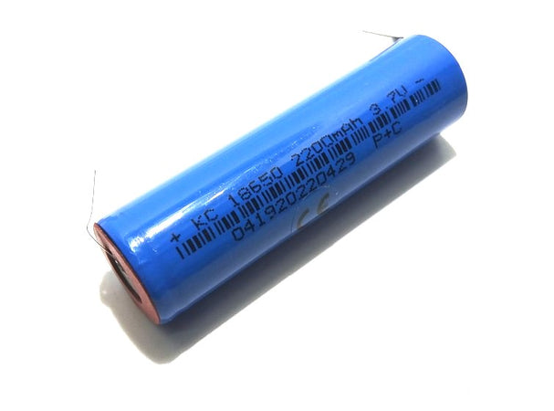 10 Batterie 18650 2200mAh Pile 3,7V Litio Ricaricabile Paglietta Linguette saldabile