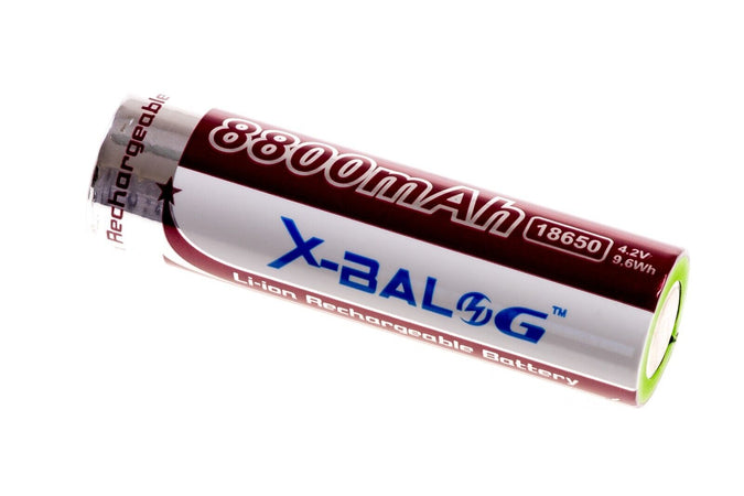 2 PILE BATTERIE 18650 8800mAh 9,6wh 4,2V LITIO TESTA PIATTA RICARICABILE SOFTAIR Torcia