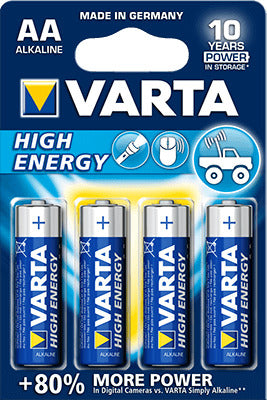 Batterie 1,5V Alcalina Stilo Varta 4pz Blister High Energy
