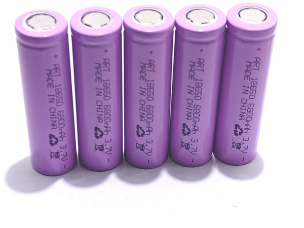 5 BATTERIE 18650 3,7V 6800mAh LITIO TESTA PIATTA SALDARE RICARICABILE PACCO BATTERIA TORCIA