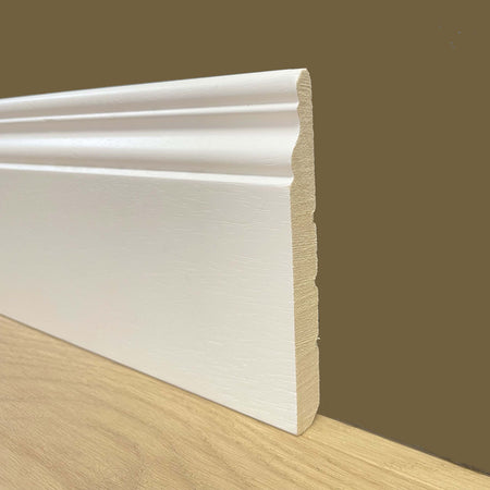 BATTISCOPA in legno DUCALE 140X13 ZOCCOLINO MASSELLO ALTO bianco (prezzo al metro lineare) Fai da te/Prodotti per la costruzione/Materiali da costruzione/Pavimenti/Materiali per pavimenti/Battiscopa Eternal Parquet - Ariano Irpino, Commerciovirtuoso.it