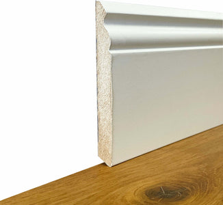 BATTISCOPA ZOCCOLINO DUCALE in FIBRA DI LEGNO COMPATTA 120X15 BIANCO ral 9010 Fai da te/Prodotti per la costruzione/Materiali da costruzione/Pavimenti/Materiali per pavimenti/Battiscopa Eternal Parquet - Ariano Irpino, Commerciovirtuoso.it