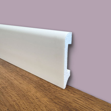 bancale da 100ml di Battiscopa BC in POLIMERI linea BASICBOARD 75x14mm - BIANCO pitturabile