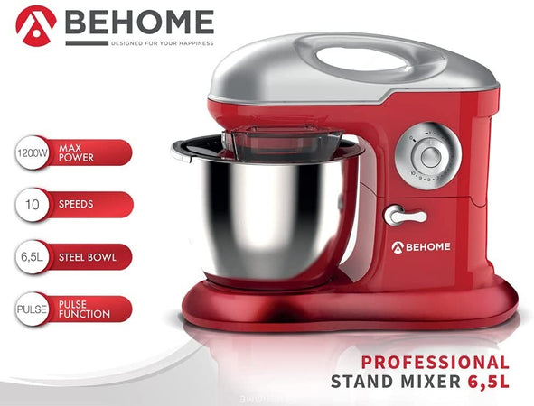 Behome Impastatrice Planetaria Professionale 6,5L Rosso