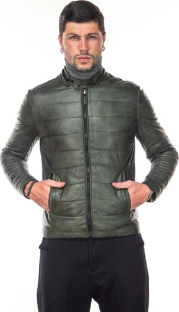 Berlino---Piumino-Uomo-Verde-in-vera-pelle