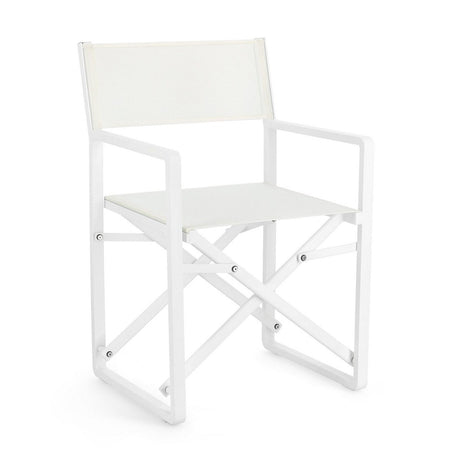 Sedia da regista "Konnor" struttura in alluminio, seduta in textilene, ideale per giardino