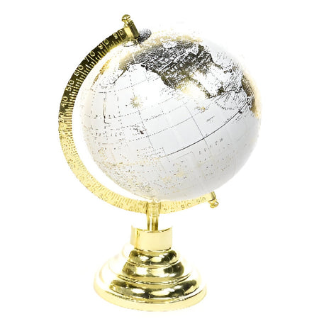 Mappamondo per interno con base e struttura in ottone chiaro