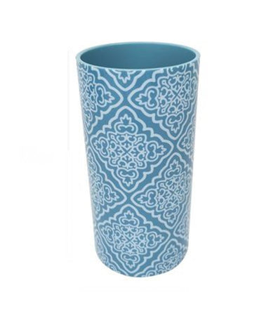 Bicchiere Porta Spazzolino Celeste Con Maioliche Accessorio Arredo Bagno 87026