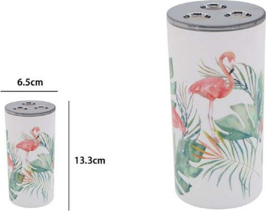 Bicchiere-Portaspazzolino-3-Fori-Fenicotteri-In-Plastica-Accessorio-Bagno-69965