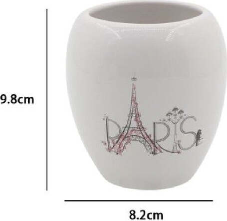 Bicchiere-Portaspazzolino-Spazzolini-Decorato-Scritta-Paris-Accessori-Bagno-87036