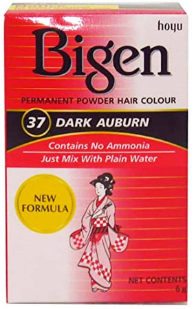 Bigen Hair Colour Dark Auburn 37 Colore in Polvere per Capelli Arancio Scuro