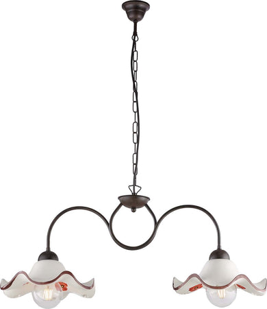 Bilanciere-2-Luci-Anemone-In-Ferro-Laccato-Ruggine-E-Ceramica-Decorata