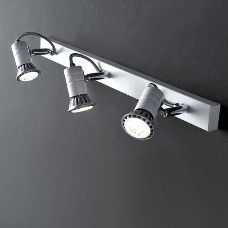 Binario-Illuminando-ZELIG-3-GU10-LED-7W-3000°K-Spot-orientabili-moderno-metallo-cromo-bianco-interno