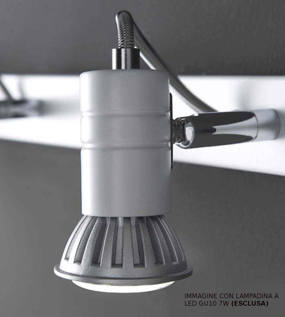 Binario-Illuminando-ZELIG-4-GU10-LED-7W-3000°K-Spot-orientabili-moderno-metallo-cromo-bianco-interno