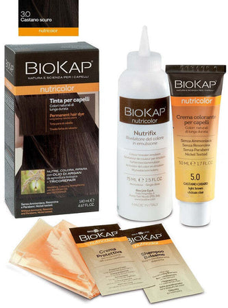 Biokap nutricolor 3,0 new castano scuro tinta tubo + flacone