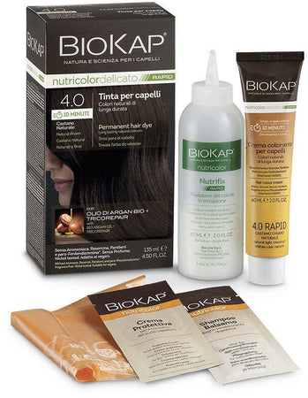 Bios line biokap nutricolor delicato rapid tinta 4,00 castano naturale 135 ml