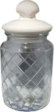Biscottiera-Barattolo-In-Vetro-1-Lt-Con-Tappo-Coperchio-Ceramica-Conchiglia