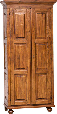 Biscottini-Armadio-Country-in-legno-massello-di-tiglio-finitura-noce-L100xPR50xH210-cm.-Made-in-Italy