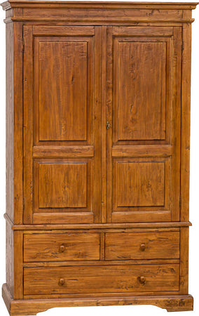 Biscottini-Armadio-Country-in-legno-massello-di-tiglio-finitura-noce-L120xPR59xH197-cm.-Made-in-Italy
