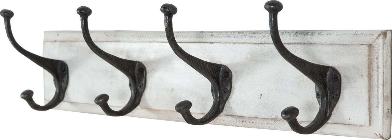 Biscottini-Attaccapanni-da-parete-in-legno-massiccio-e-ferro-forgiato-a-mano-finitura-bianco-anticato-60x12x16-cm