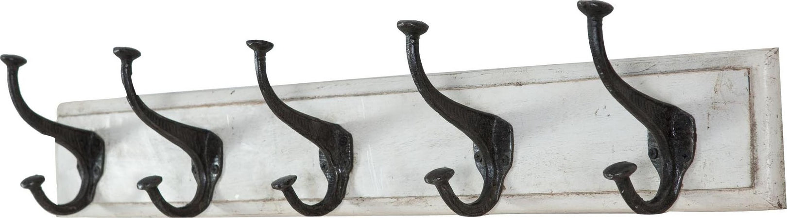 Biscottini-Attaccapanni-da-parete-in-legno-massiccio-e-ferro-forgiato-a-mano-finitura-bianco-anticato-76x13x22-cm