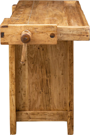 Biscottini Banco da lavoro Country legno massello di tiglio finitura naturale Made in Italy