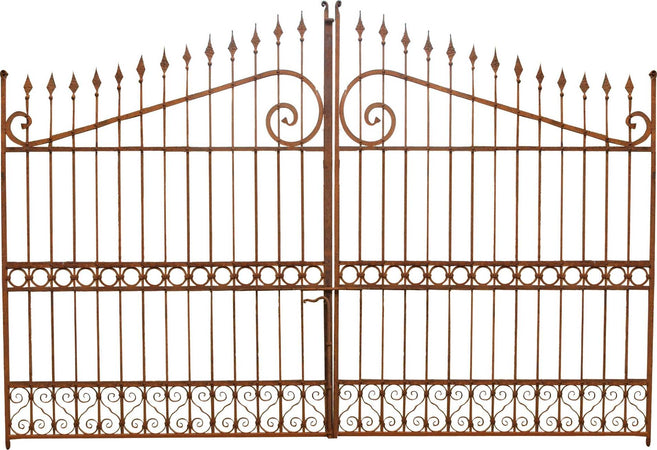 Biscottini-Cancello-in-ferro-pieno-finitura-antico-anticata-L402xPR10xH263-cm
