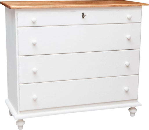 Biscottini-Comò-Country-in-legno-massello-di-tiglio-struttura-bianca-anticata-piano-finitura-naturale-L114xPR49xH99-cm.-Made-in-Italy