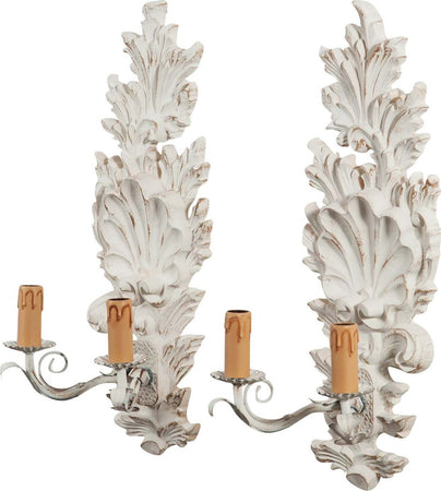 Biscottini-Coppia-di-Lampade-Applique-Shabby-in-legno-e-ferro-finitura-bianco-anticato-Made-In-Italy