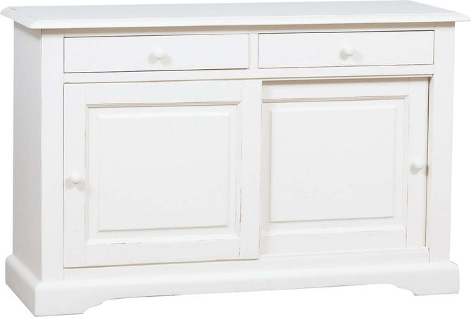Biscottini-Credenza-Country-in-legno-massello-di-tiglio-finitura-bianca-anticata-L142xPR50xH90-cm.-Made-in-Italy