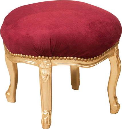 Biscottini-Panchetto-poggiapiedi-stile-francese-Luigi-XVI-in-legno-massello-di-faggio