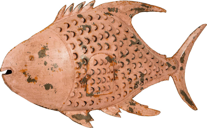 Biscottini-Pesce-porta-candela-in-ferro-dipinto-a-mano