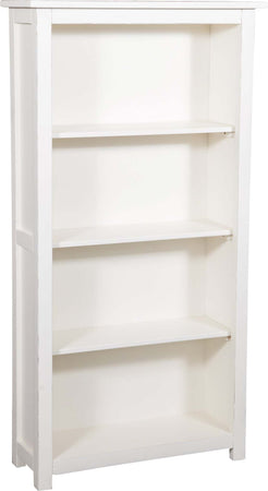Biscottini-Piccola-libreria-Country-in-legno-massello-di-tiglio-finitura-bianca-anticata-L68xPR25xH130-cm.-Made-in-Italy