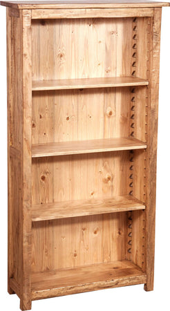 Biscottini-Piccola-libreria-Country-in-legno-massello-di-tiglio-finitura-naturale-L68xPR25xH130-cm.-Made-in-Italy