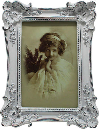 Biscottini-Portafoto-da-appoggio-verticale/orizzontale-in-resina-finitura-bianca-anticata-L15,5xPR3,5xH20,5-cm